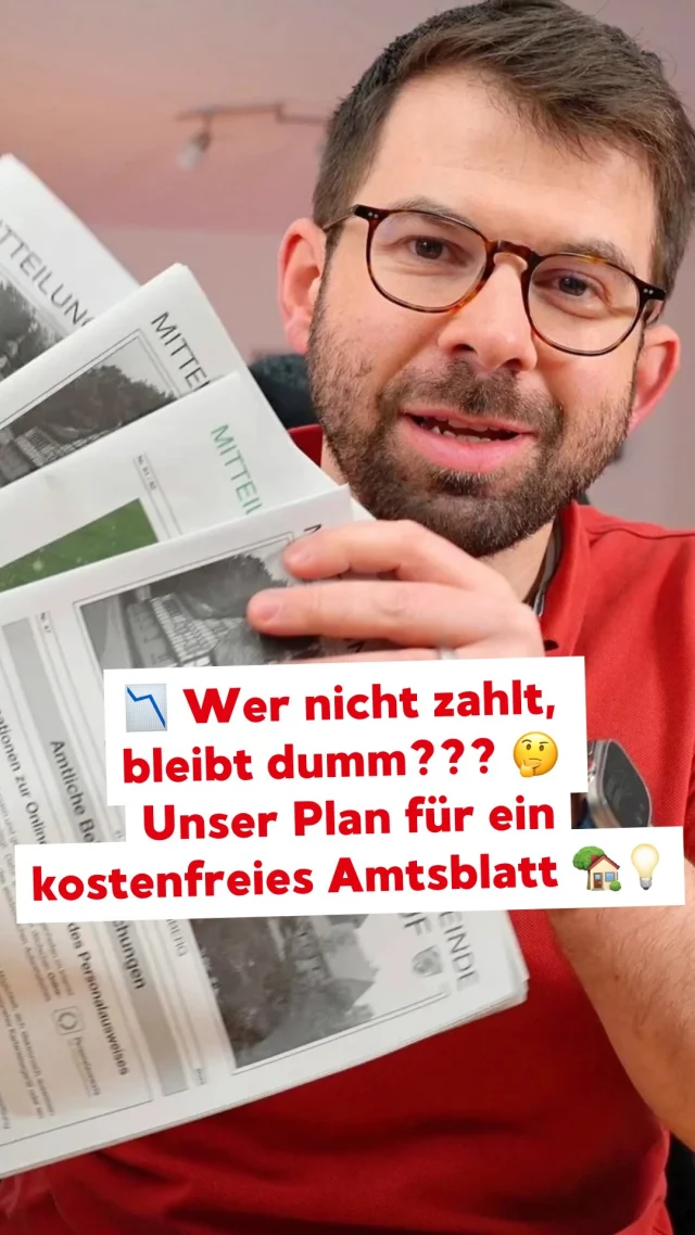 📉 Wer nicht zahlt, bleibt dumm??? 🤔 Unser Plan für ein kostenfreies Amtsblatt in Sailauf und Eichenberg 🏡💡 Wusstet ihr, dass der Vertrag für unser Amtsblatt noch aus dem Jahr 1995 stammt? Wir finden: Es ist Zeit für ein Update! Eine lebendige Dorfgemeinschaft braucht Information und Teilhabe. Nachrichten aus dem Rathaus und Termine unserer Vereine sollten deshalb alle erreichen – unabhängig vom Geldbeutel. Wir haben daher beantragt, zu prüfen, ob das Amtsblatt künftig kostenfrei an alle Haushalte verteilt werden kann. Gleichzeitig wollen wir eine moderne, digitale Version, die auch auf dem Smartphone Spaß macht. 📱🏘️ Hintergründe und den Antrag findet ihr auf unserer Homepage: www.spd-sailauf.de #amtsblatt #sailauf #eichenberg #landkreisaschaffenburg #kommunalpolitik