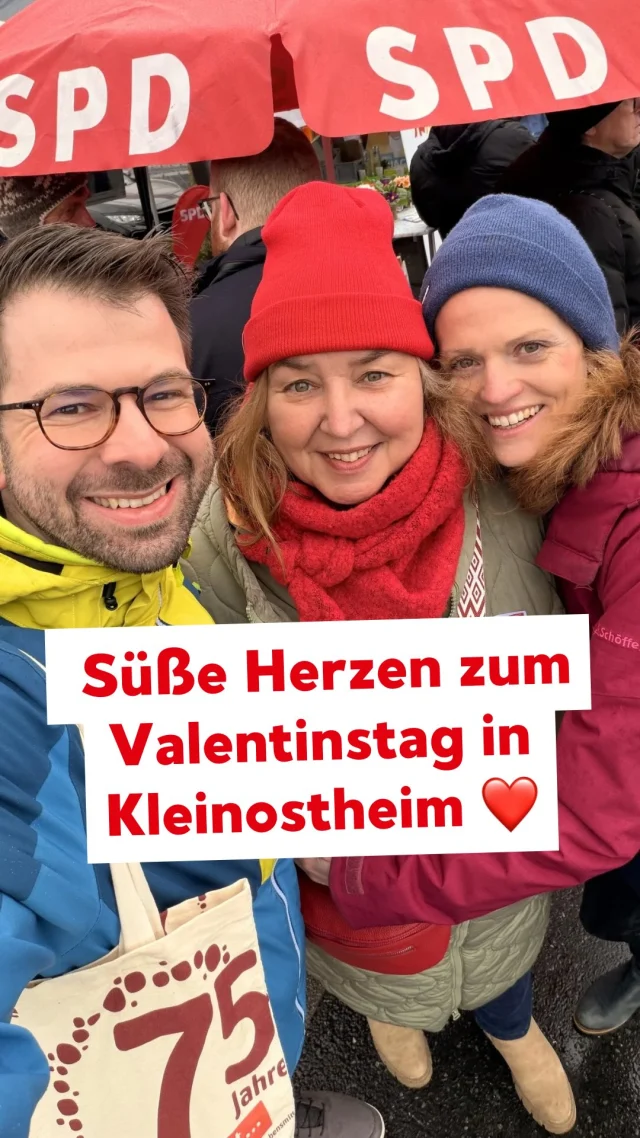 ❤️ Süße Herzen in Kleinostheim zum Valentinstag beim Infostand aller Parteien vor dem Rewe zusammen mit den Kandidatinnen und Kandidaten für den Gemeinderat und der Bürgermeisterkandidatin Manuela Bleuel 🫶 #kleinostheim #landkreisaschaffenburg #aschaffenburg #valentinstag