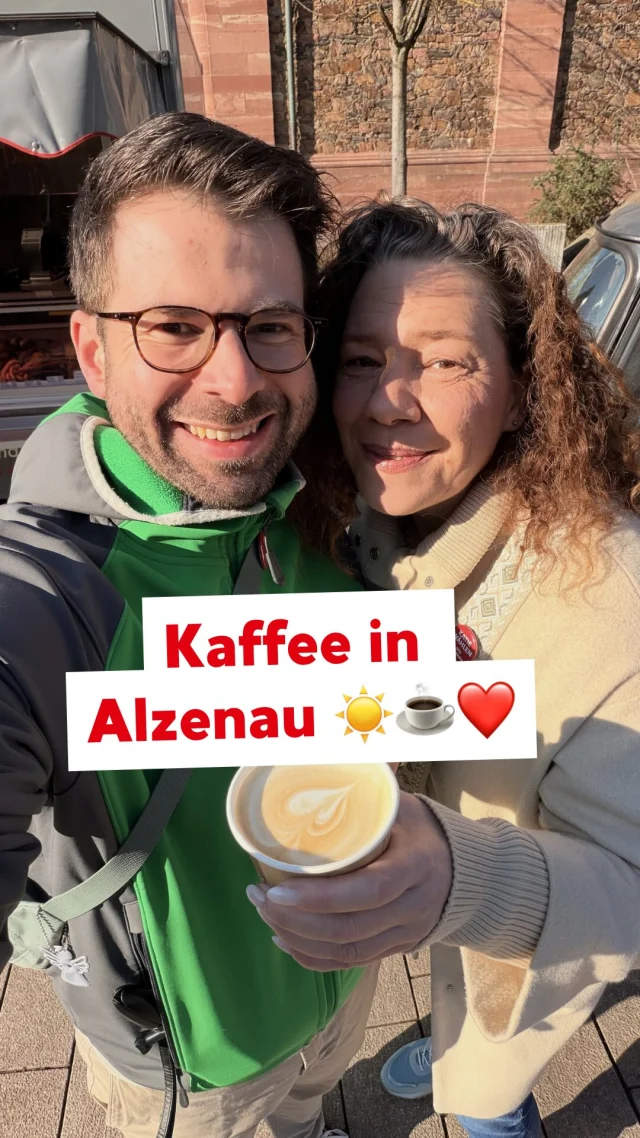 ☀️ In Alzenau auf dem Markt, bei Kaiserwetter und Kaffee mit Herz ☕️🫶 #alzenau #landkreisaschaffenburg